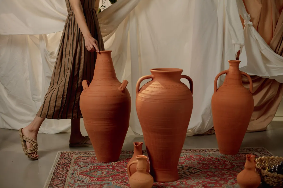 Vase céramique fait main hauteur 45 cm terracotta — photo 1