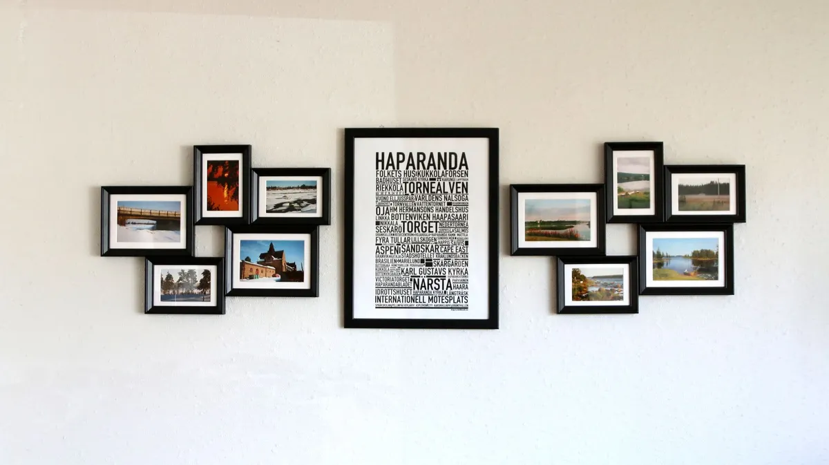 Cadres photo assortis noirs (lot de 8, formats variés) — photo 1