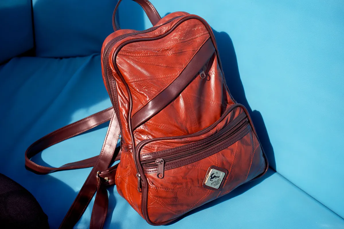 Sac à dos cuir vintage marron — photo 1