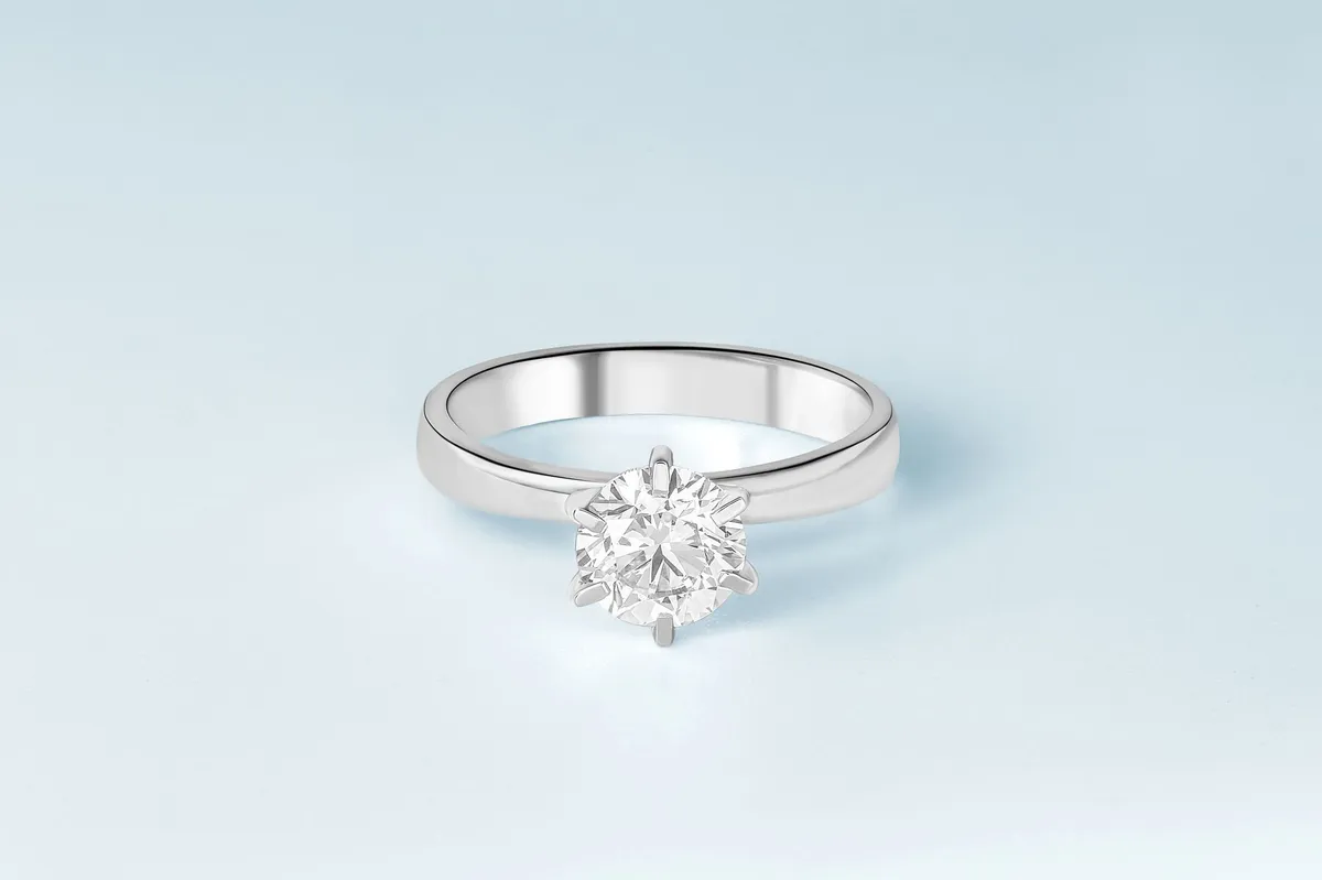 Bague solitaire argent 925 avec zircon — photo 1
